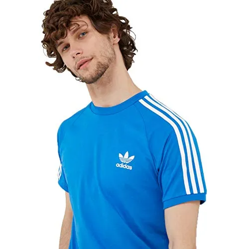 adidas Men's 3-Stripes T-Shirt, Bluebird, Medium