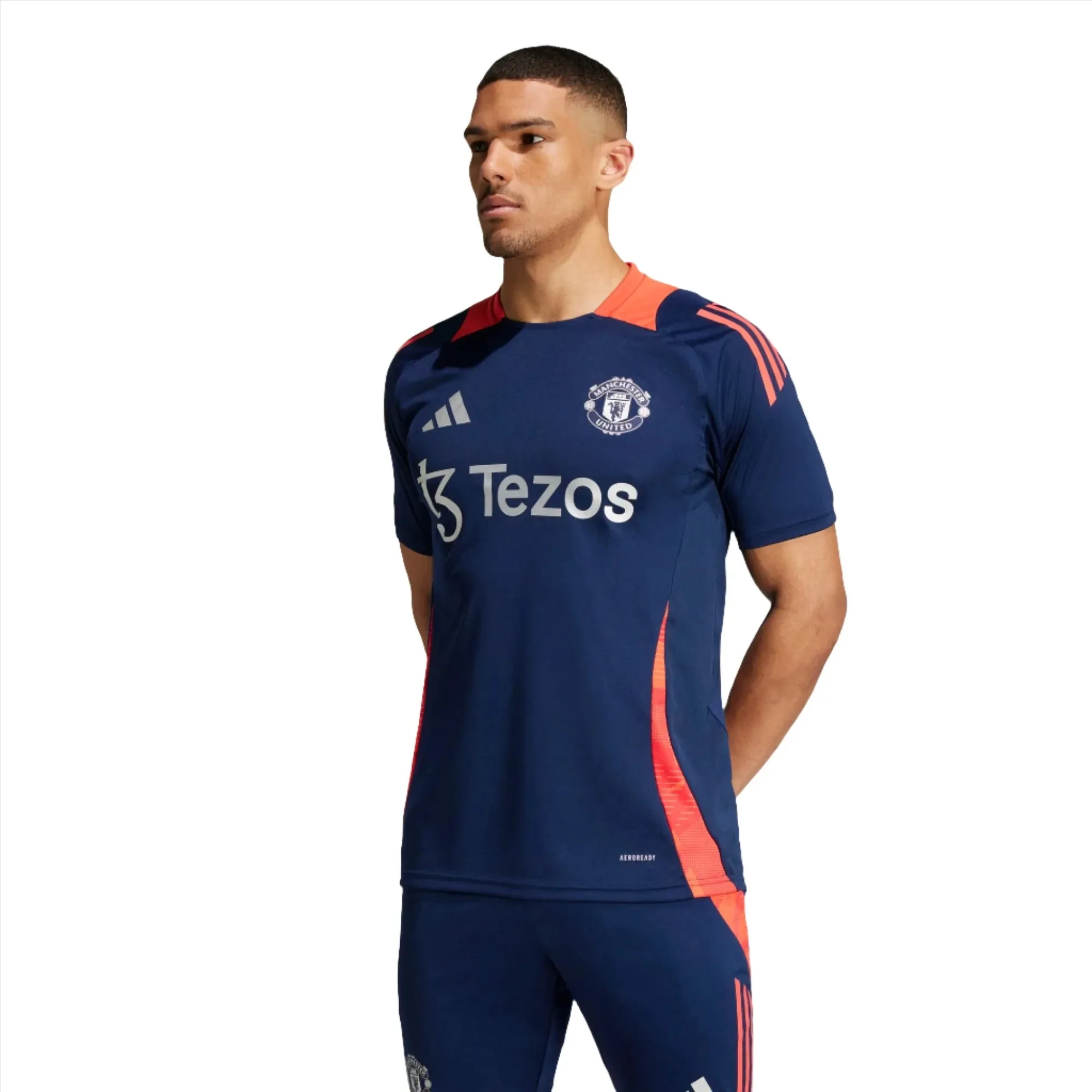Adidas Mens Manchester United Trio 24 Training Jersey Blue/Red
