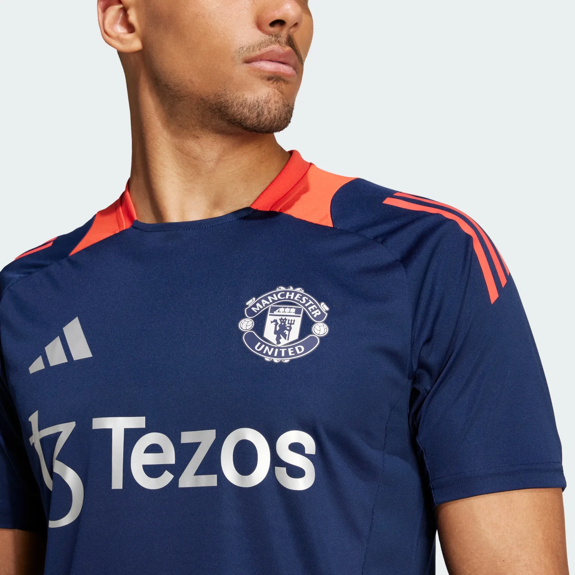 Adidas Mens Manchester United Trio 24 Training Jersey Blue/Red