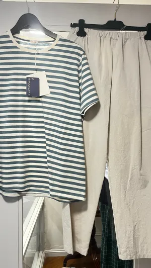 Apuntob Short Sleeve Tee in Striped Sea