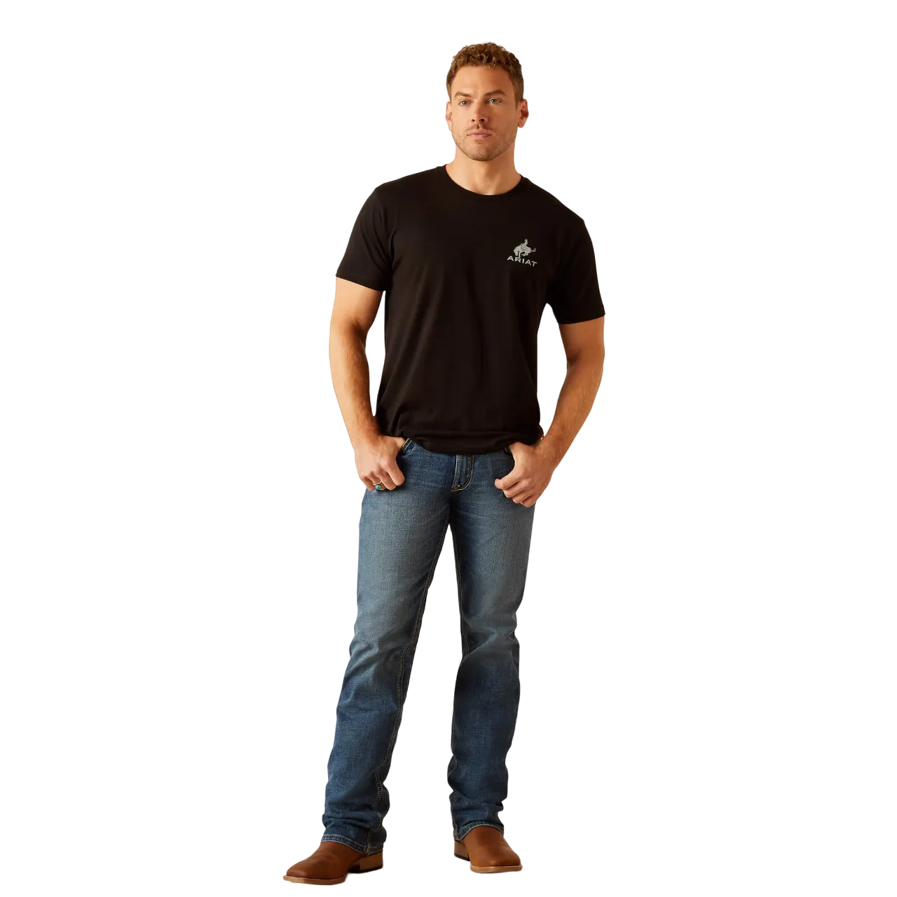 Ariat Men's Bronco Flag Black T-Shirt
