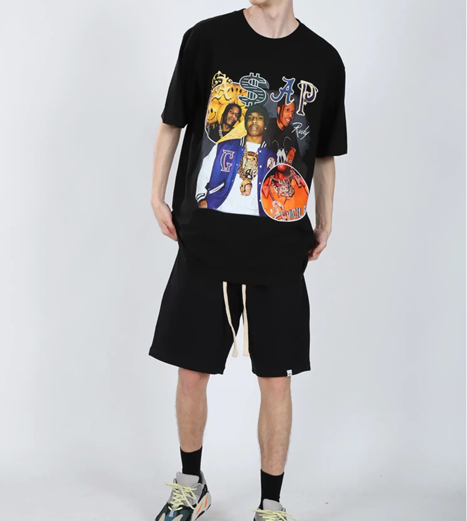 Asap Rocky Streetwear Vintage Graphic Oversized T Shirt Mens