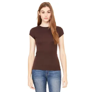 Bella   Canvas Women's Chocolate Sheer Mini Rib Short-Sleeve T-Shirt