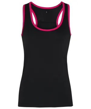 Black/Hot Pink - Women's TriDri® panelled fitness vest