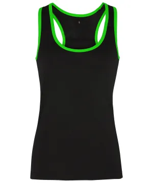 Black/Lightning Green - Women's TriDri® panelled fitness vest