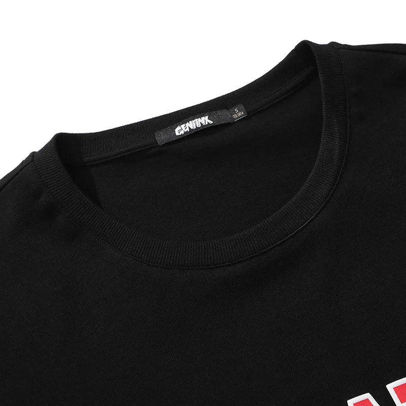 Bm Style Color Block Navel Crop T-Shirt