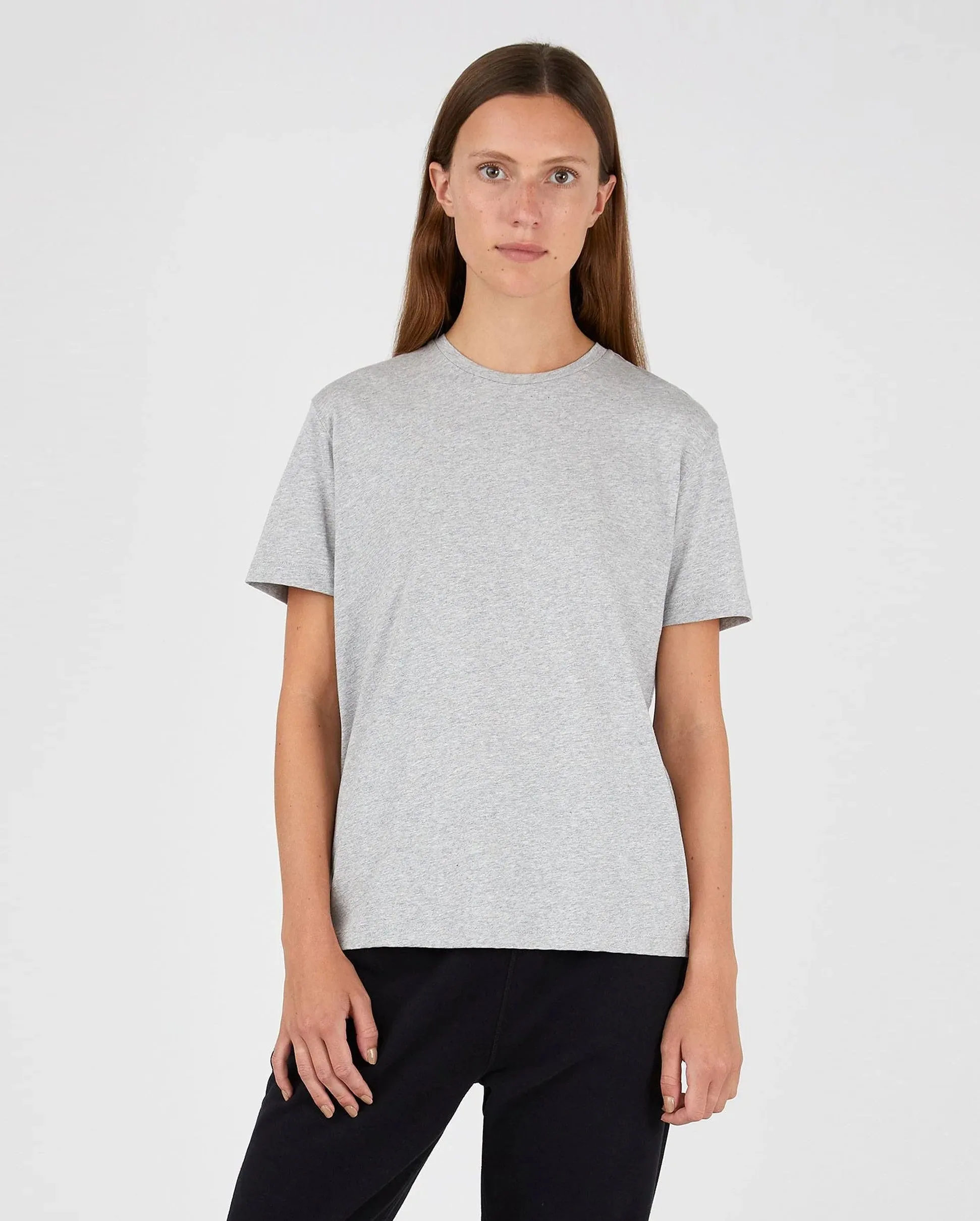 BOY-FIT CREW NECK T-SHIRT / GREY MELANGE