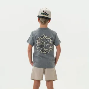 Burlebo Youth Tee | Rad Dude Deer Camo - Ss - Dark Heather Grey