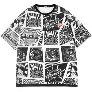 Cartoon Game Full Print Space Cotton T-Shirt