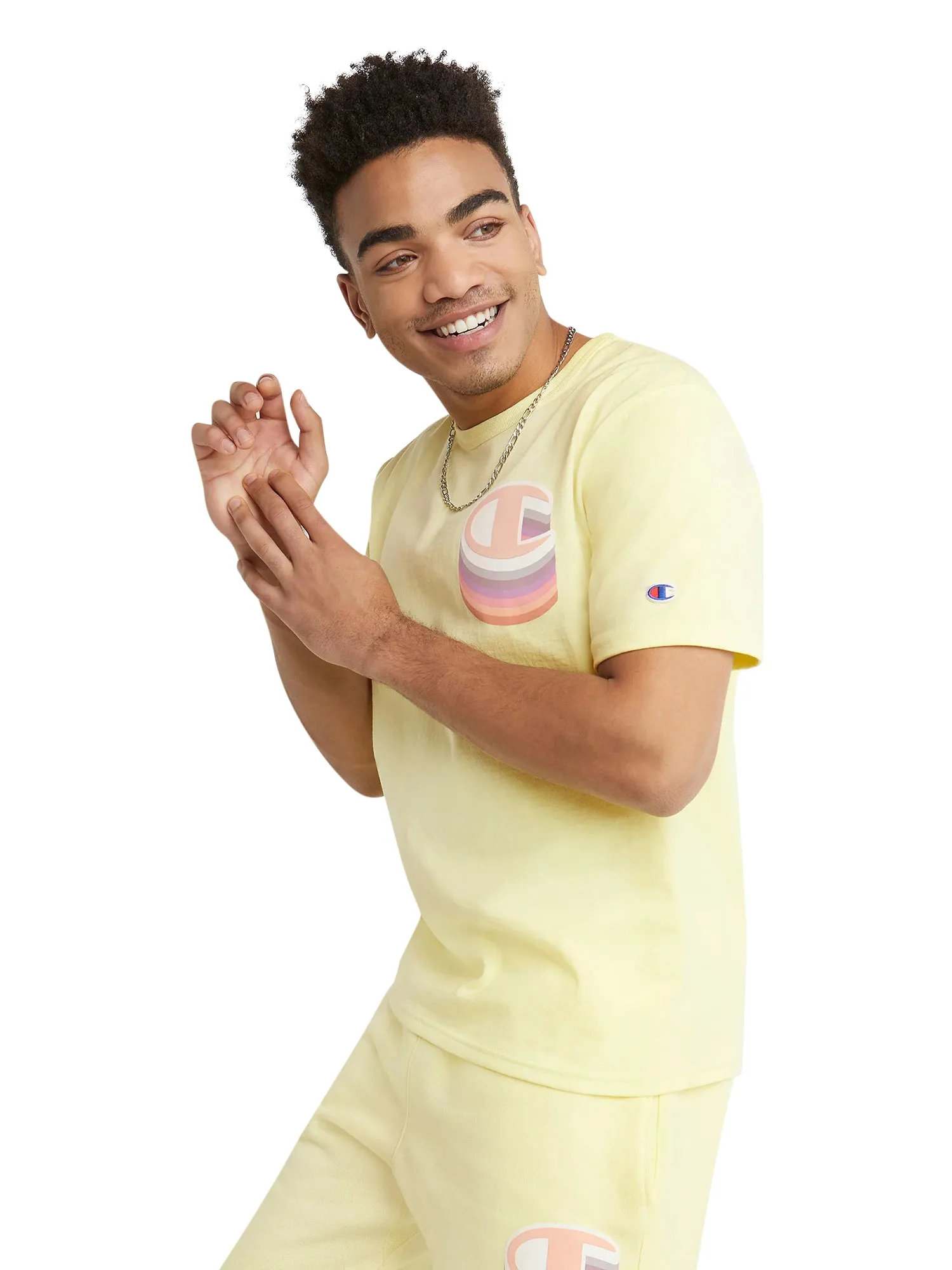 Champion Men's Heritage T-Shirt Puff C Logo