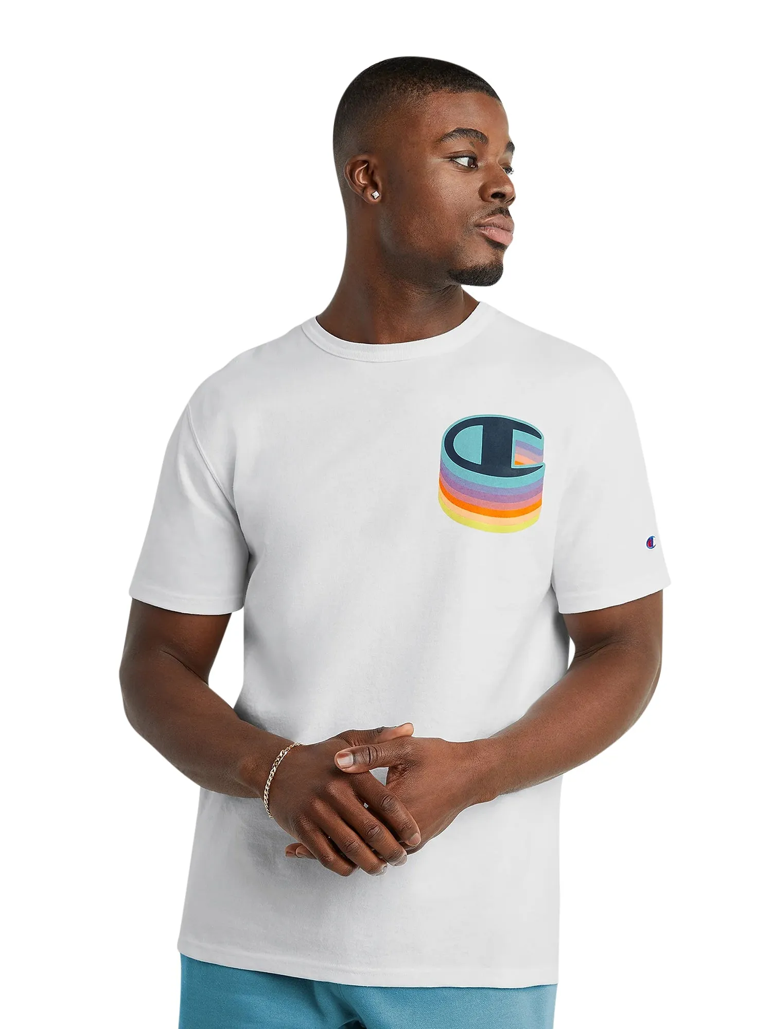Champion Men's Heritage T-Shirt Puff C Logo