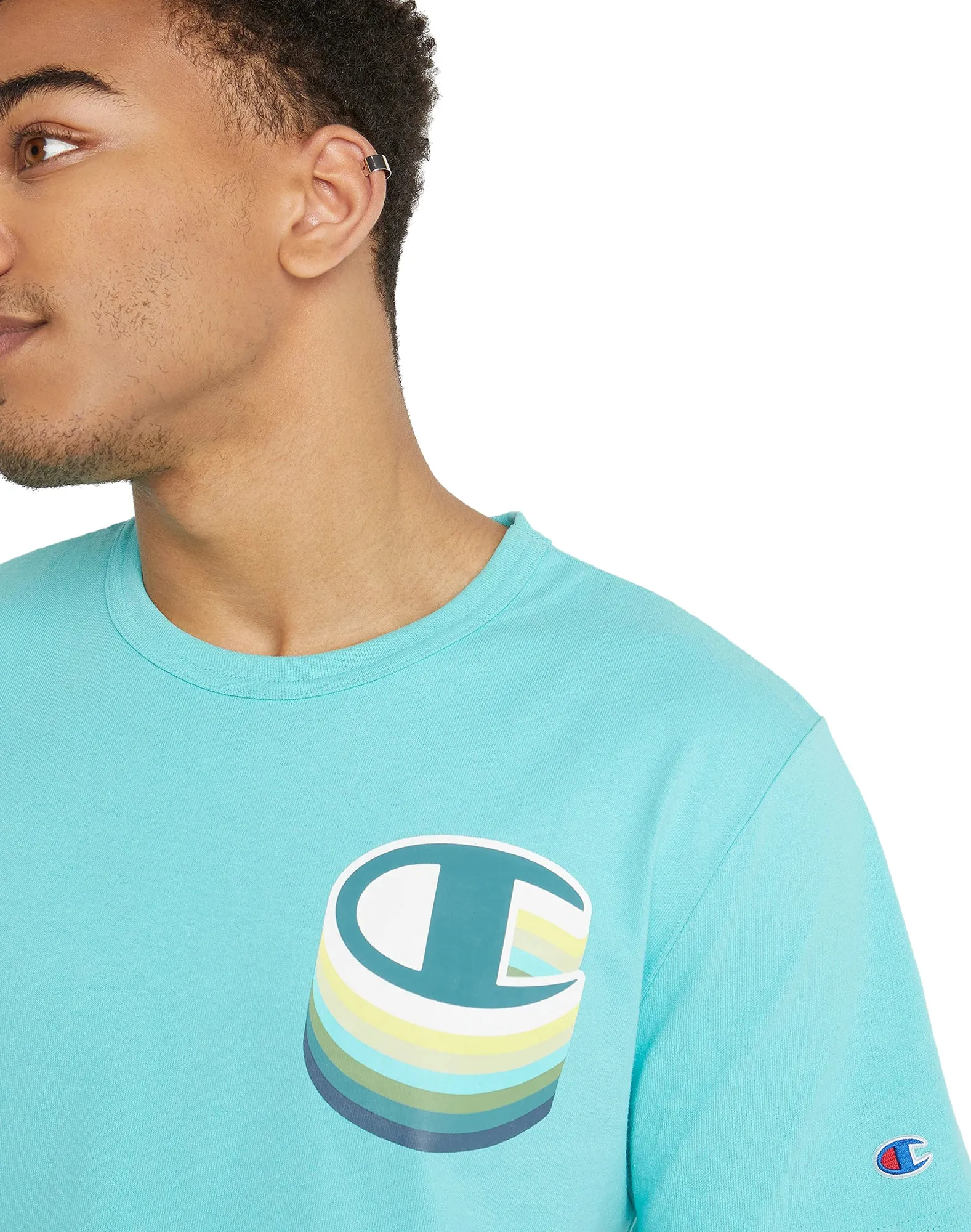 Champion Men's Heritage T-Shirt Puff C Logo
