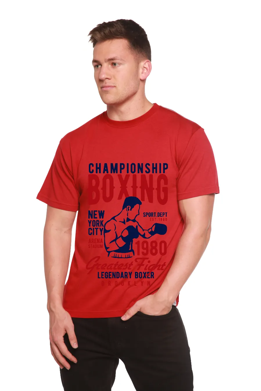 Championship Boxing Men's Bamboo Viscose/Organic Cotton Short Sleeve Graphic T-Shirt