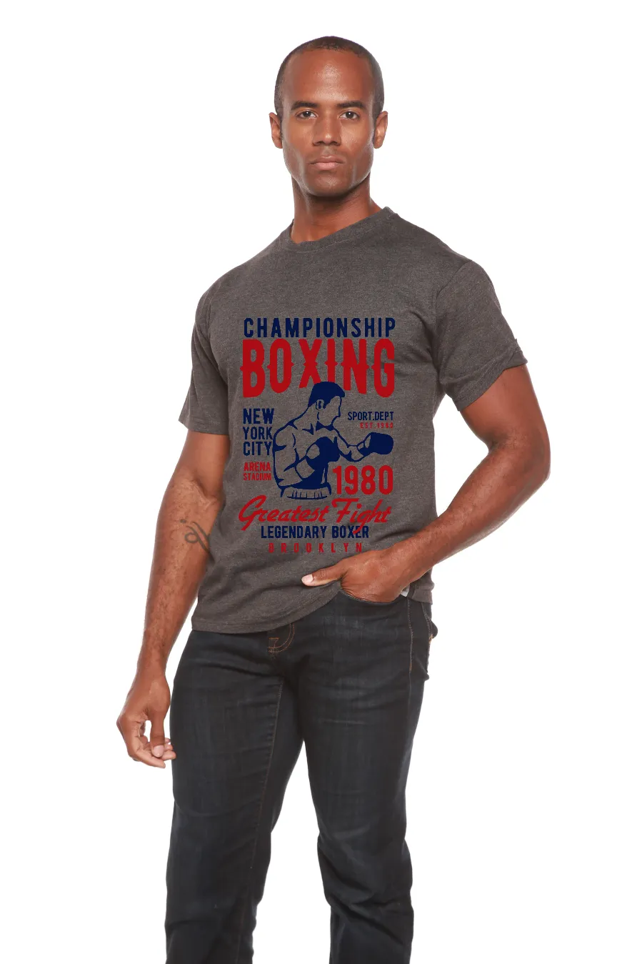 Championship Boxing Men's Bamboo Viscose/Organic Cotton Short Sleeve Graphic T-Shirt