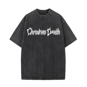 Christian Death Thorns Design Vintage Washed T-shirt