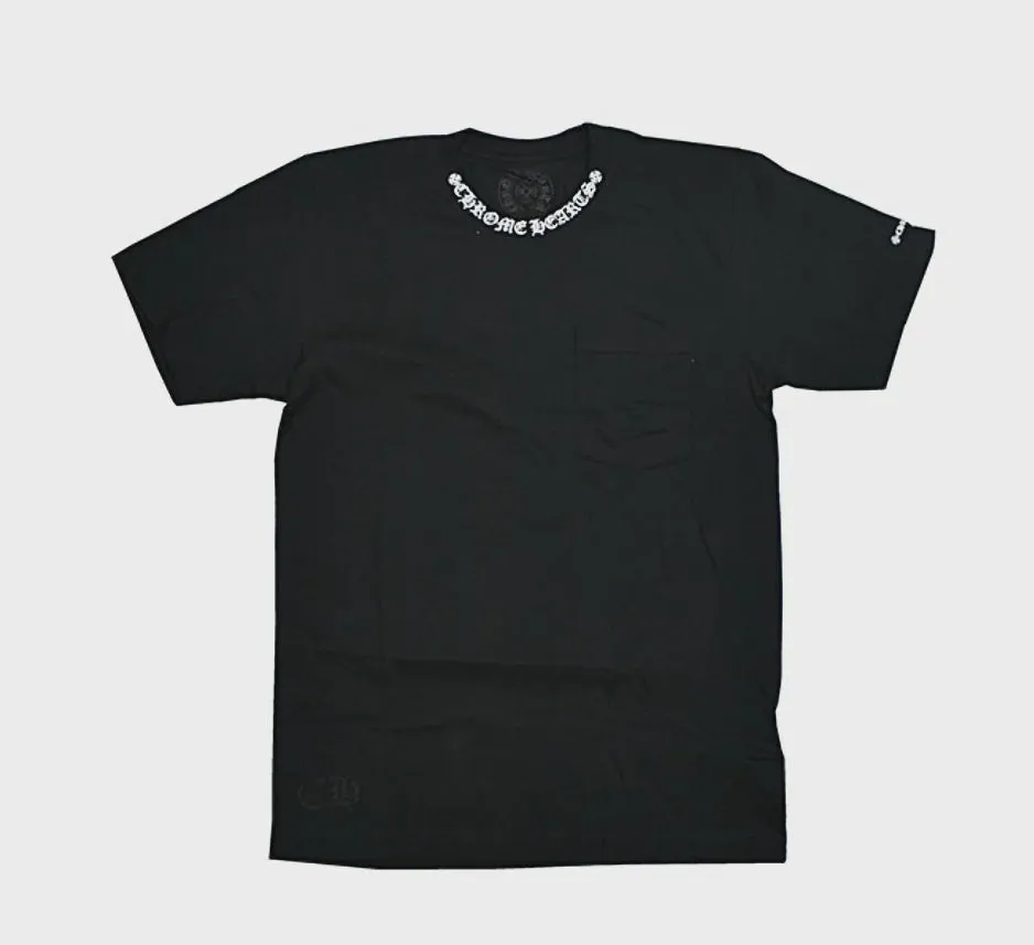 Chrome Hearts Neck Logo Pocket Crew T-Shirt - Black/White