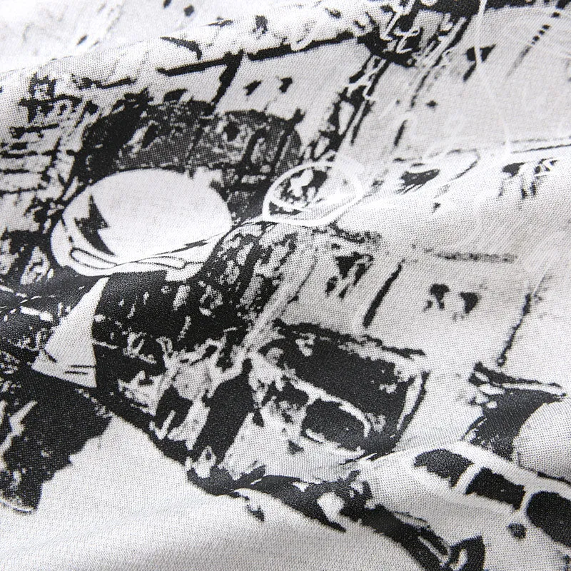Color Block Pocket Street Print Drop-Shoulder Sleeve T-Shirt