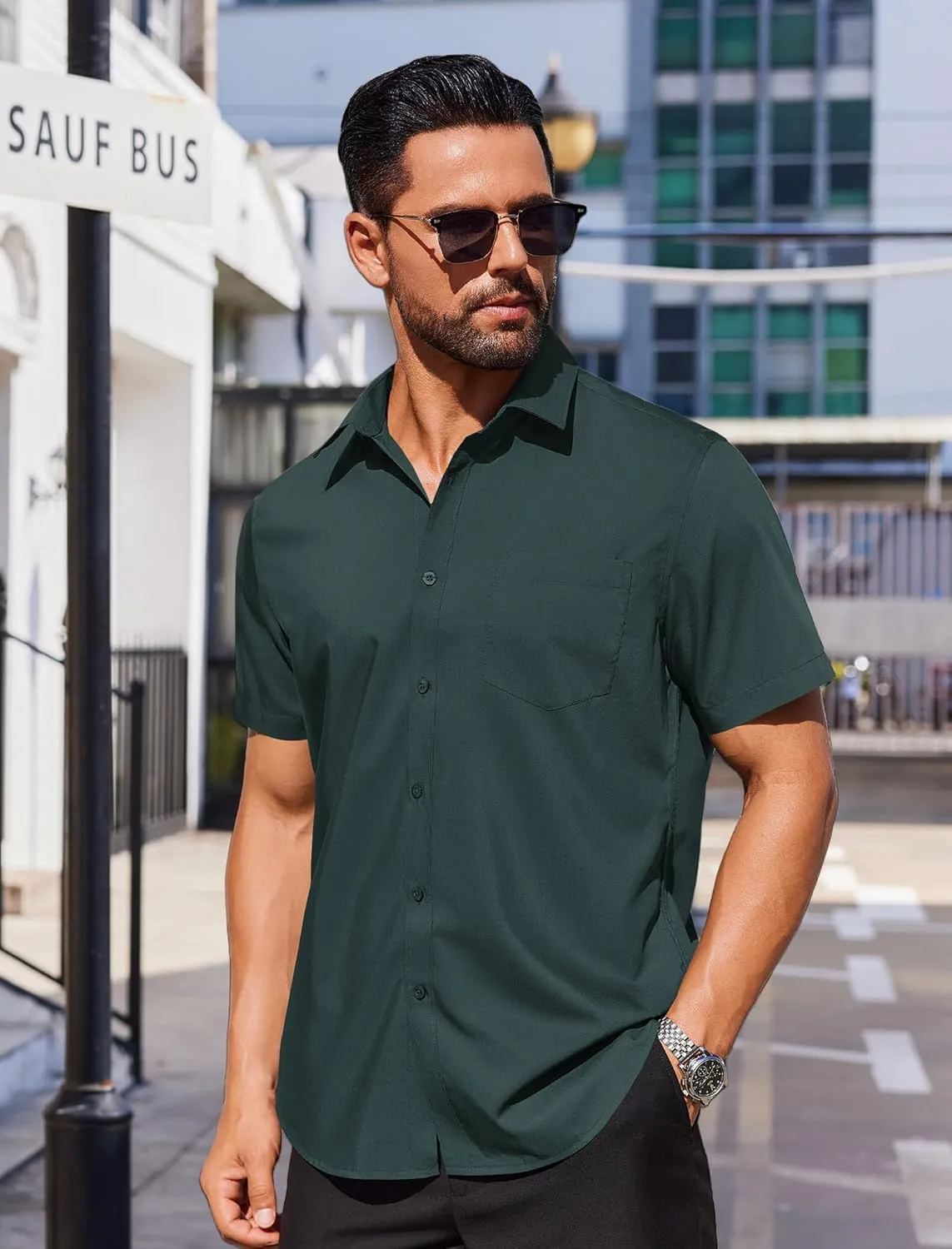 COOFANDY Mens Dress Shirts Soft Modal Business Casual Button Down Shirts Lightweight Spring Summer Shirts