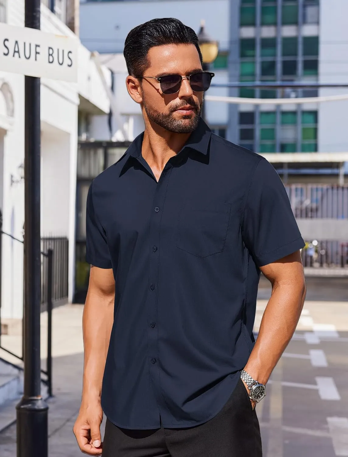 COOFANDY Mens Dress Shirts Soft Modal Business Casual Button Down Shirts Lightweight Spring Summer Shirts