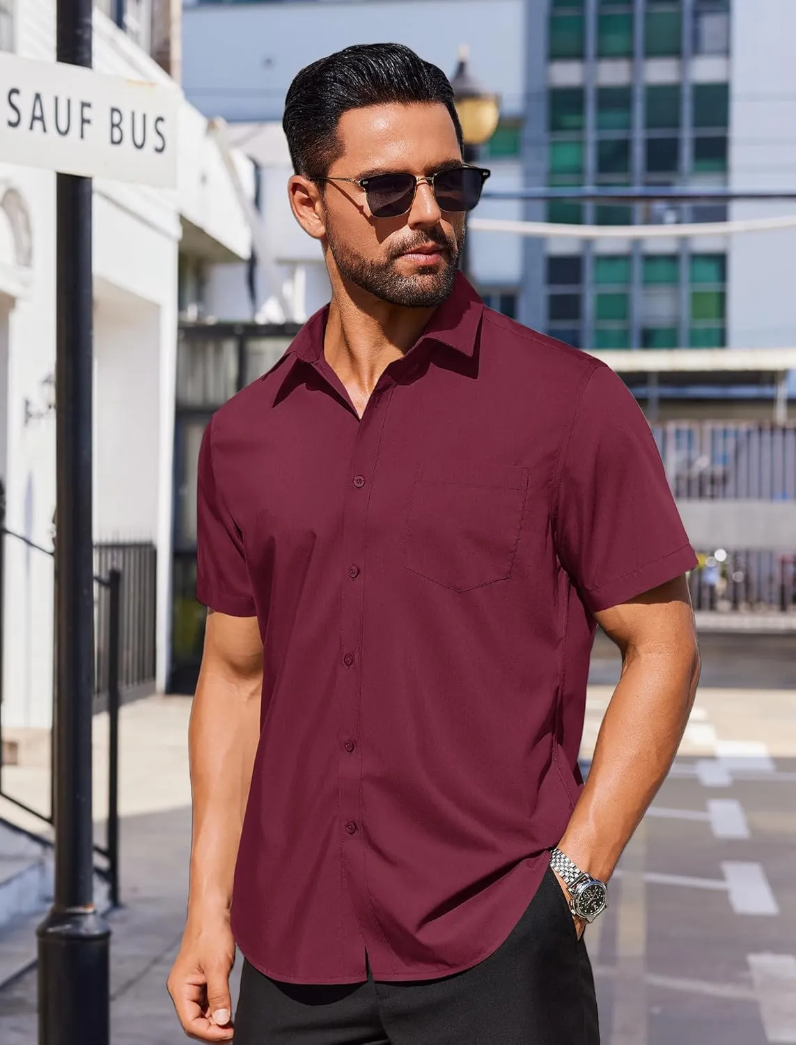 COOFANDY Mens Dress Shirts Soft Modal Business Casual Button Down Shirts Lightweight Spring Summer Shirts