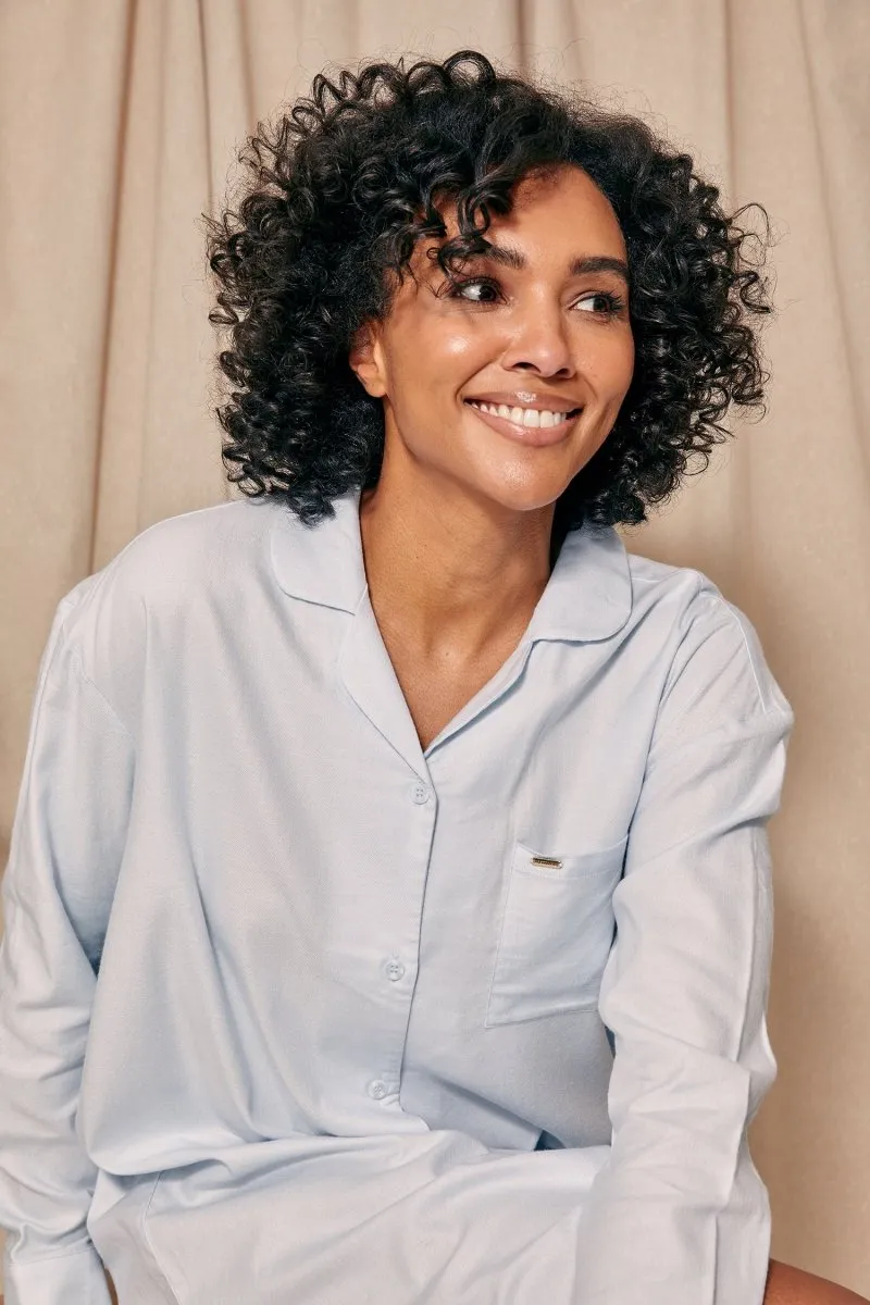 Cotton Modal Relaxed Nightshirt in Sky Blue