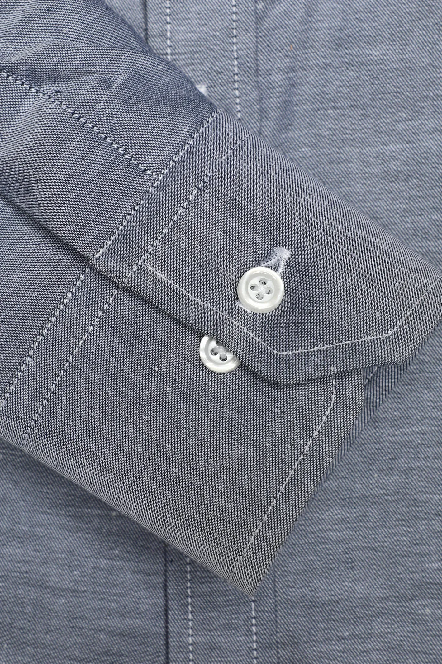 Dark Blue Twill Textured Casual Shirt