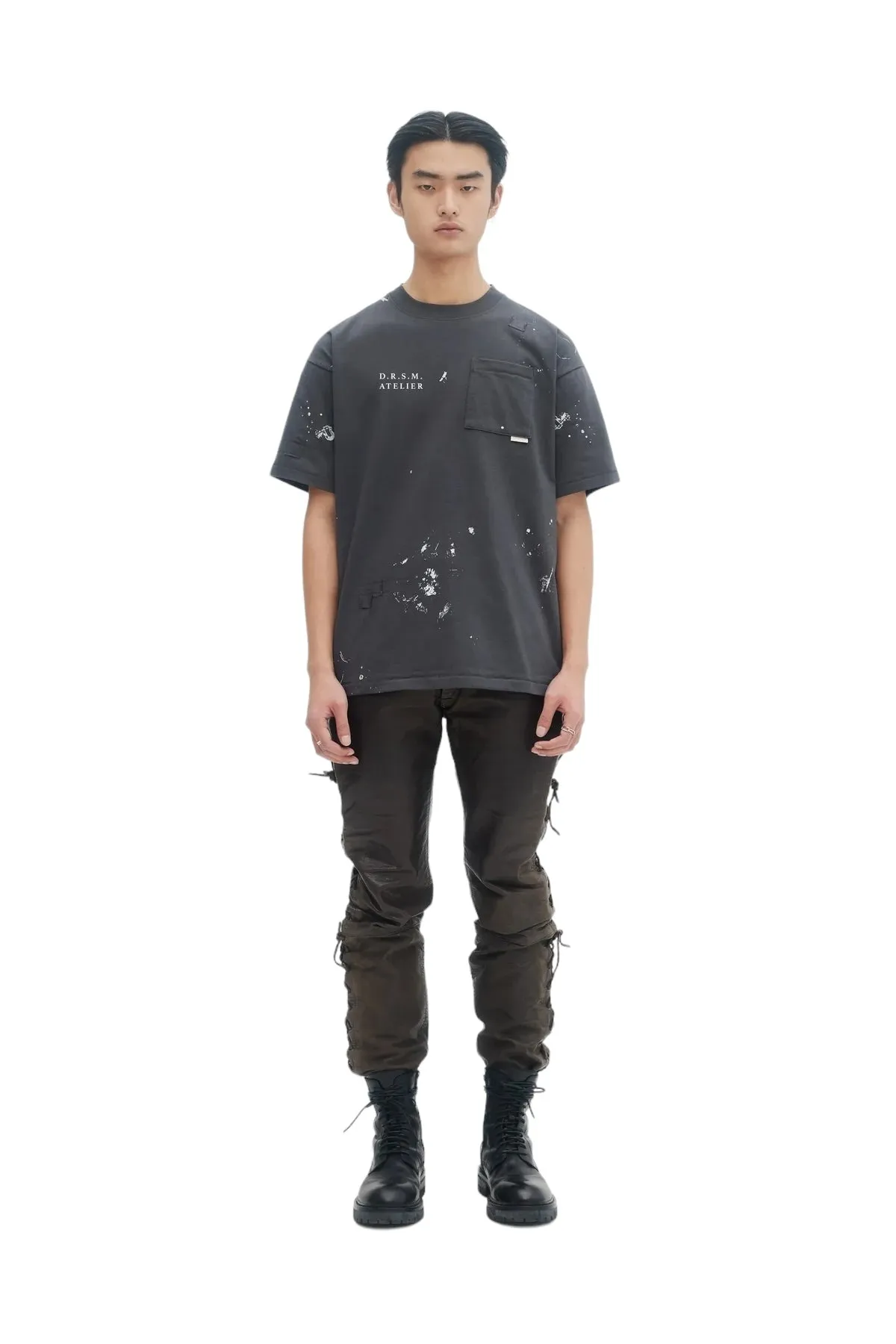 Domrebel Atelier Pocket Tee Coal Paint
