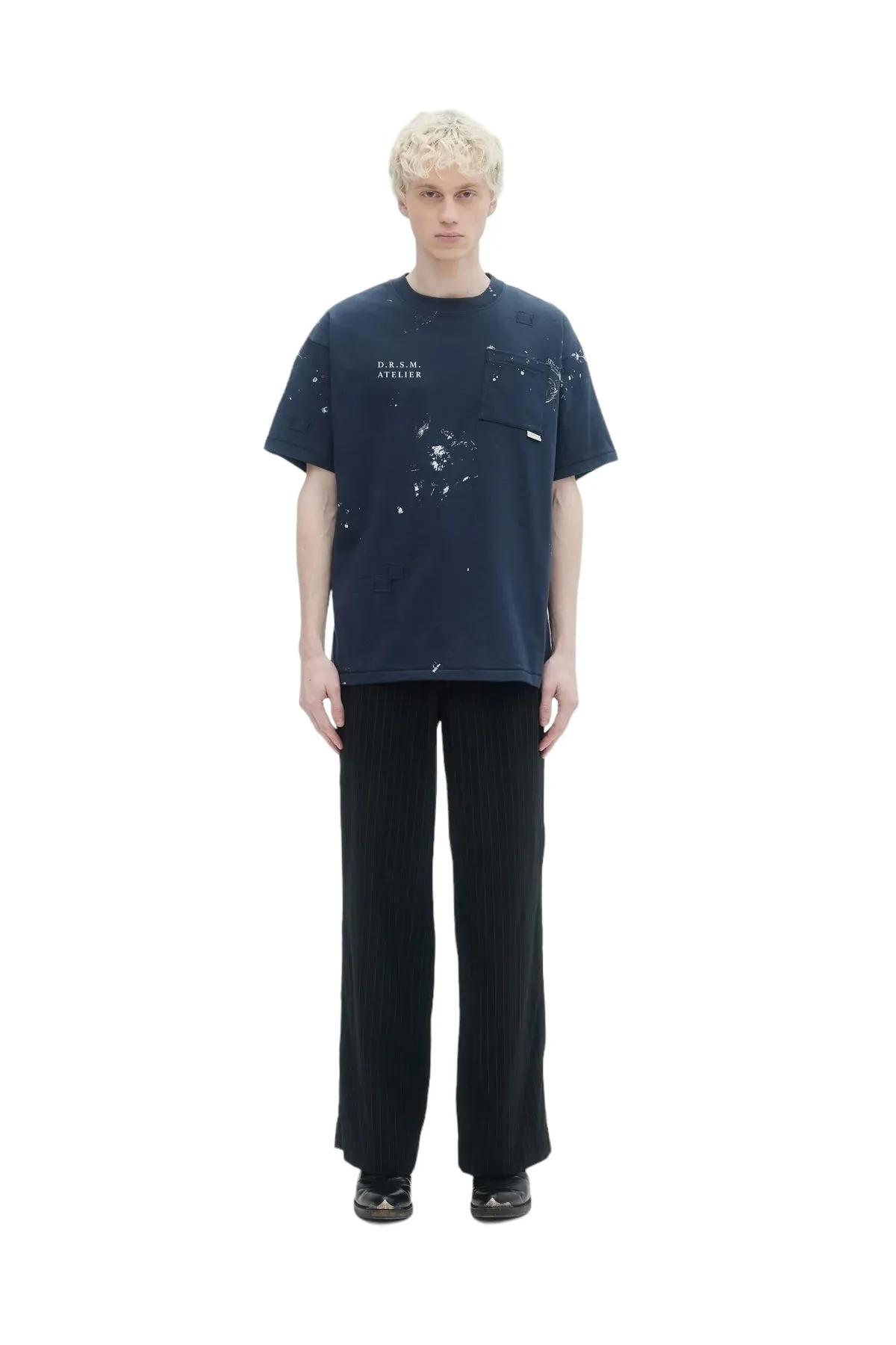 Domrebel Atelier Pocket Tee Dark Blue