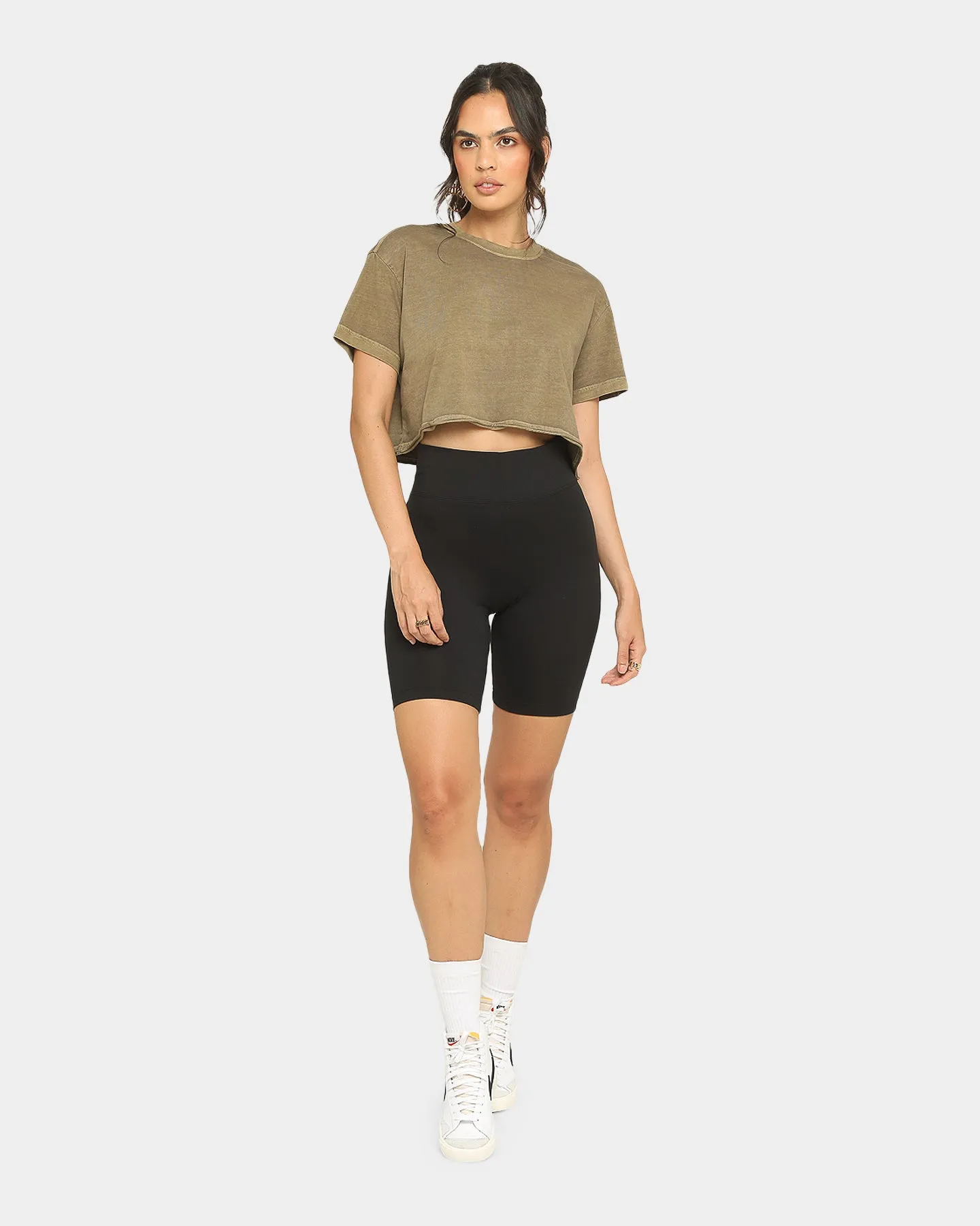 EN ES Women's Sight Cropped T-Shirt Washed Khaki