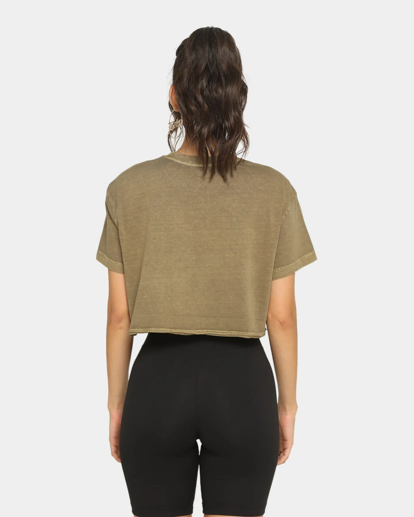EN ES Women's Sight Cropped T-Shirt Washed Khaki