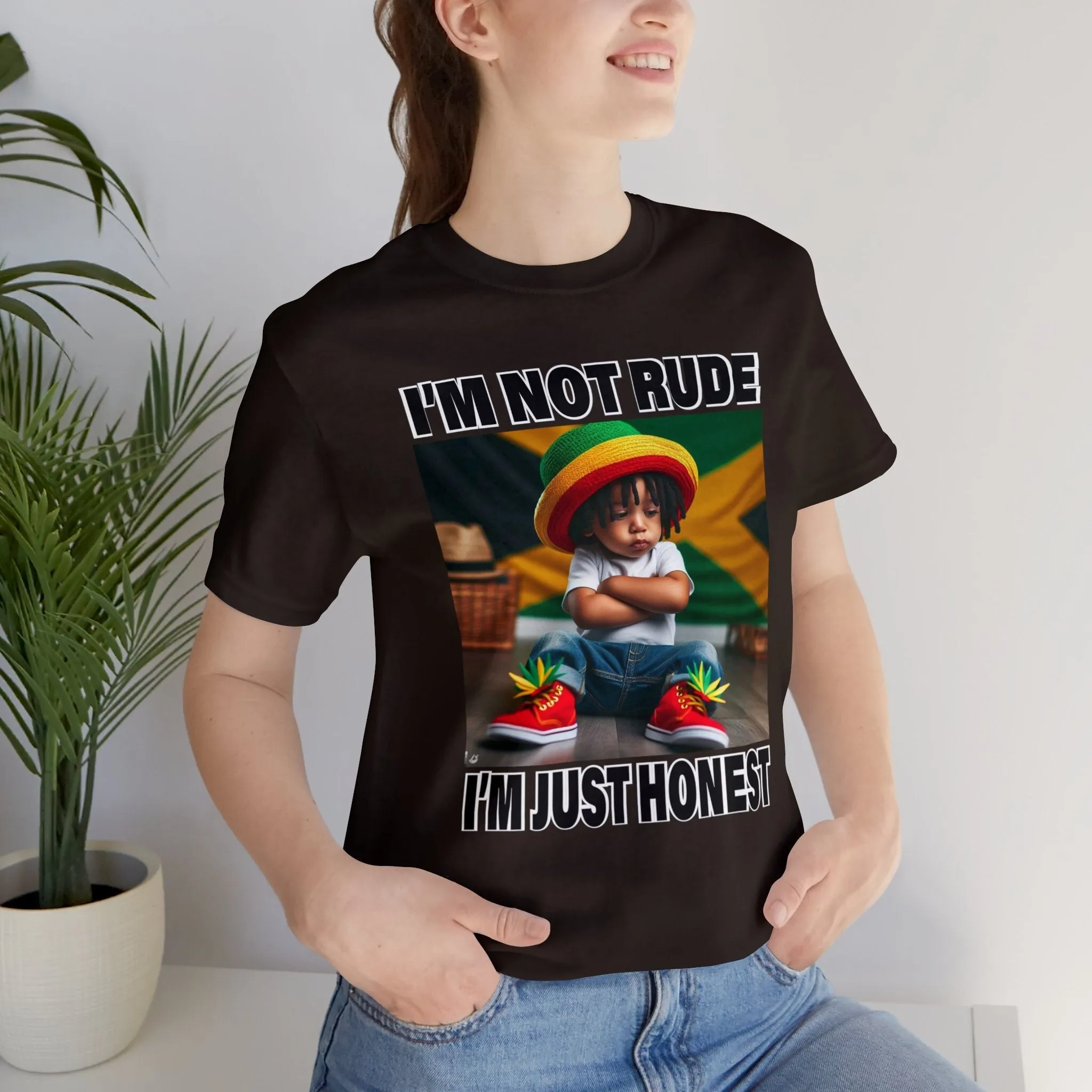 Express yourself with our 'I'm Not Rude, Just Honest' T-Shirt! | Jamaica Flag | Womens Earthy Graphic t-shirts