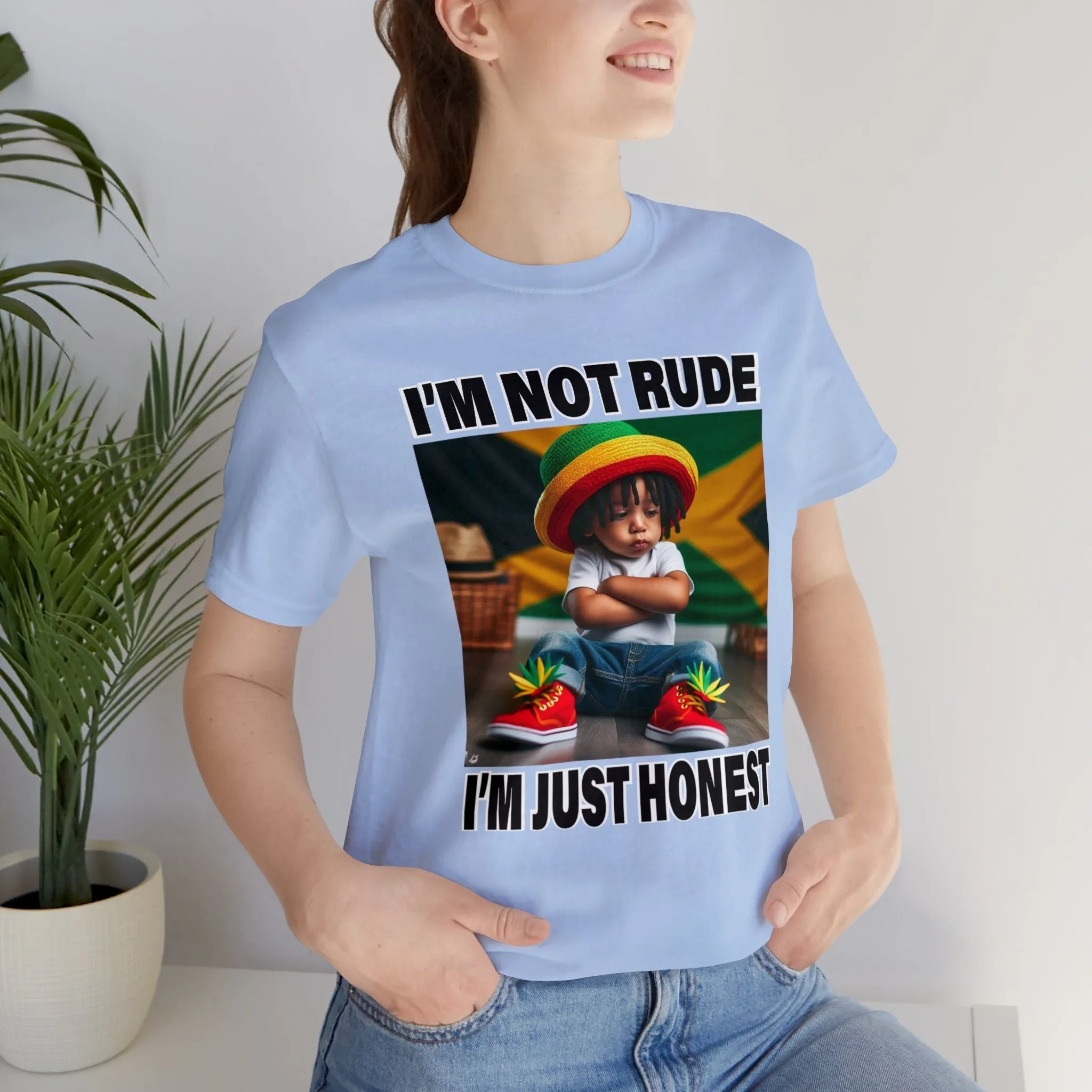 Express yourself with our 'I'm Not Rude, Just Honest' T-Shirt! | Jamaica Flag | Womens Earthy Graphic t-shirts