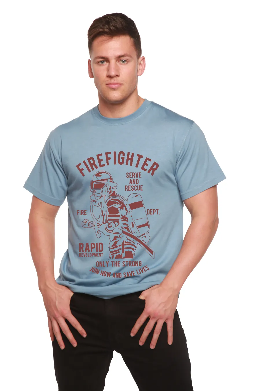 Firefighter Dept Men's Bamboo Viscose/Organic Cotton Short Sleeve Graphic T-Shirt