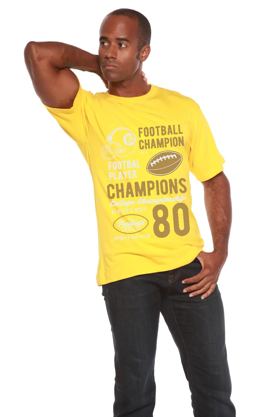 Football Champions Men's Bamboo Viscose/Organic Cotton Short Sleeve Graphic T-Shirt