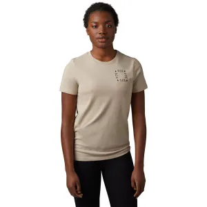 Fox Racing  Womens Hinkley T-Shirt Short Sleeve Tee Relaxed Fit Ultra-Soft Beige