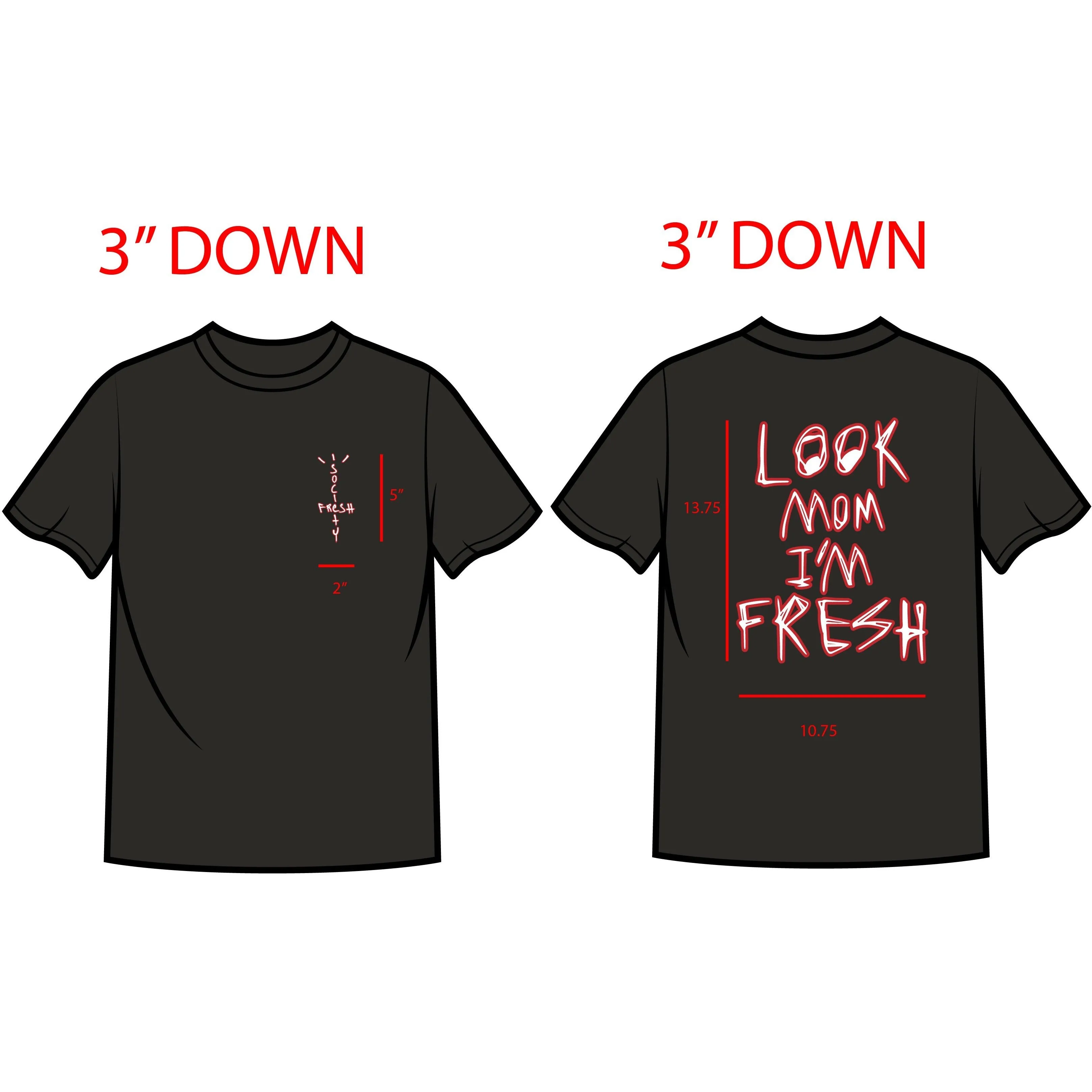 Fresh Society "Look Mom I'm Fresh" Black/Red Tee