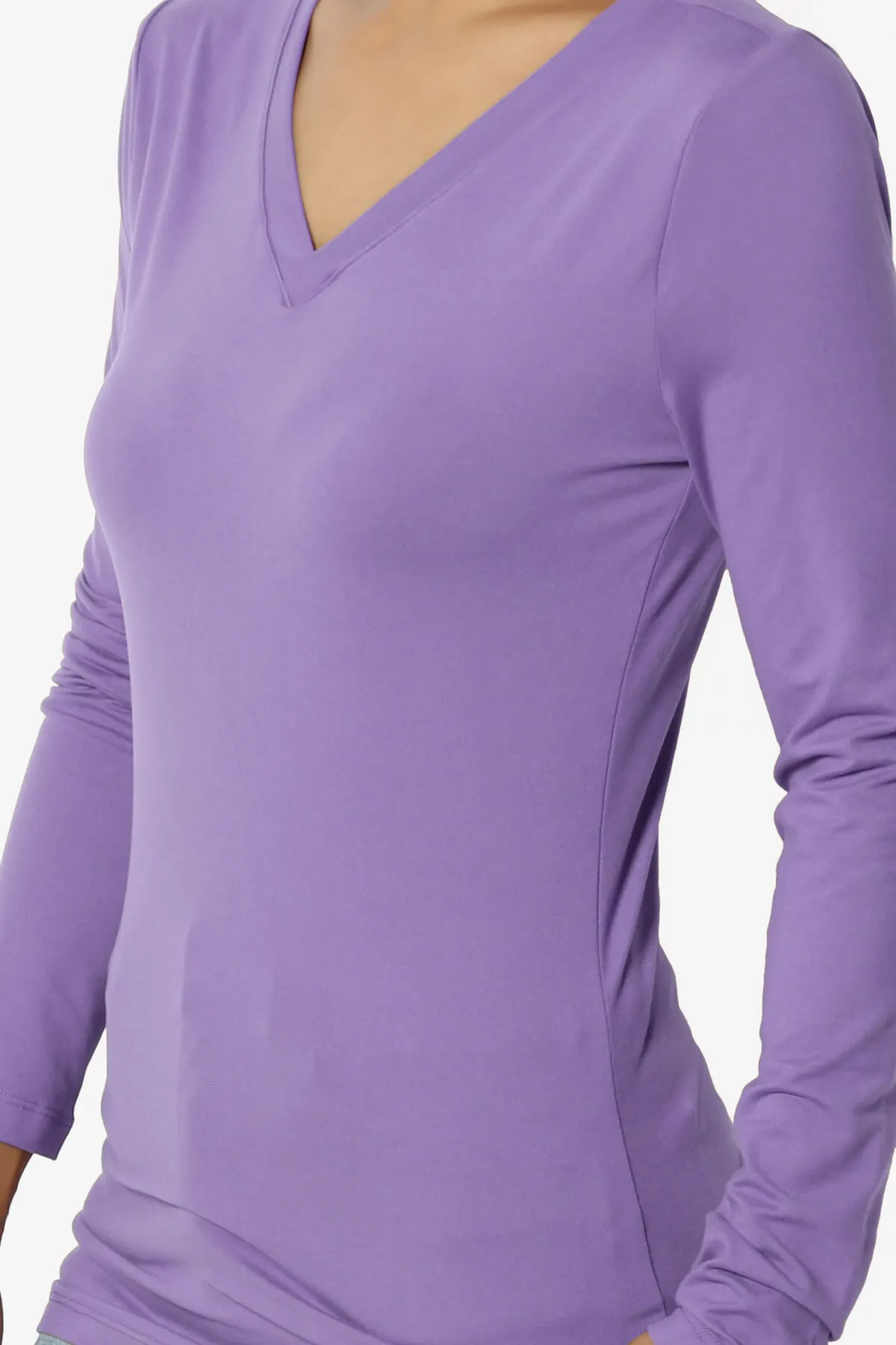 Gaia Microfiber V-Neck Long Sleeve T-Shirt