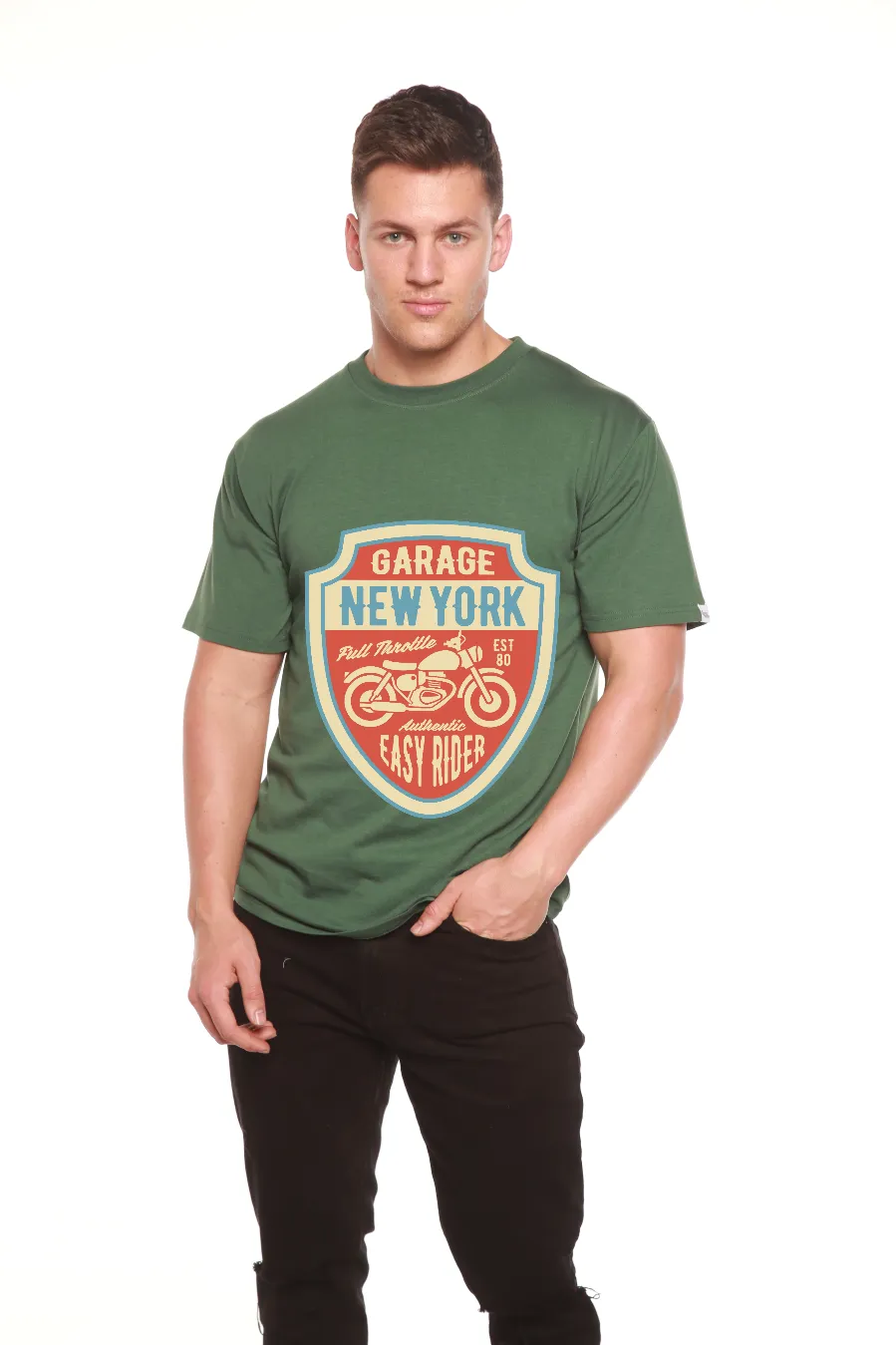 Garage New York Men's Bamboo Viscose/Organic Cotton Short Sleeve Graphic T-Shirt