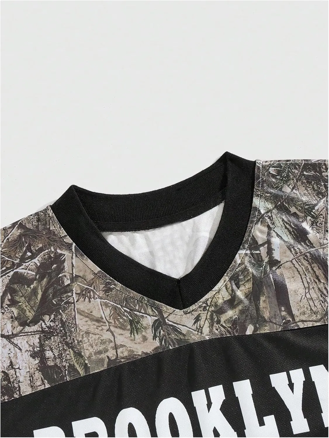 GORGLITTER Men's Letter Graphic Oversized Jersey Shirts Short Sleeve Tee Streetwear Tops