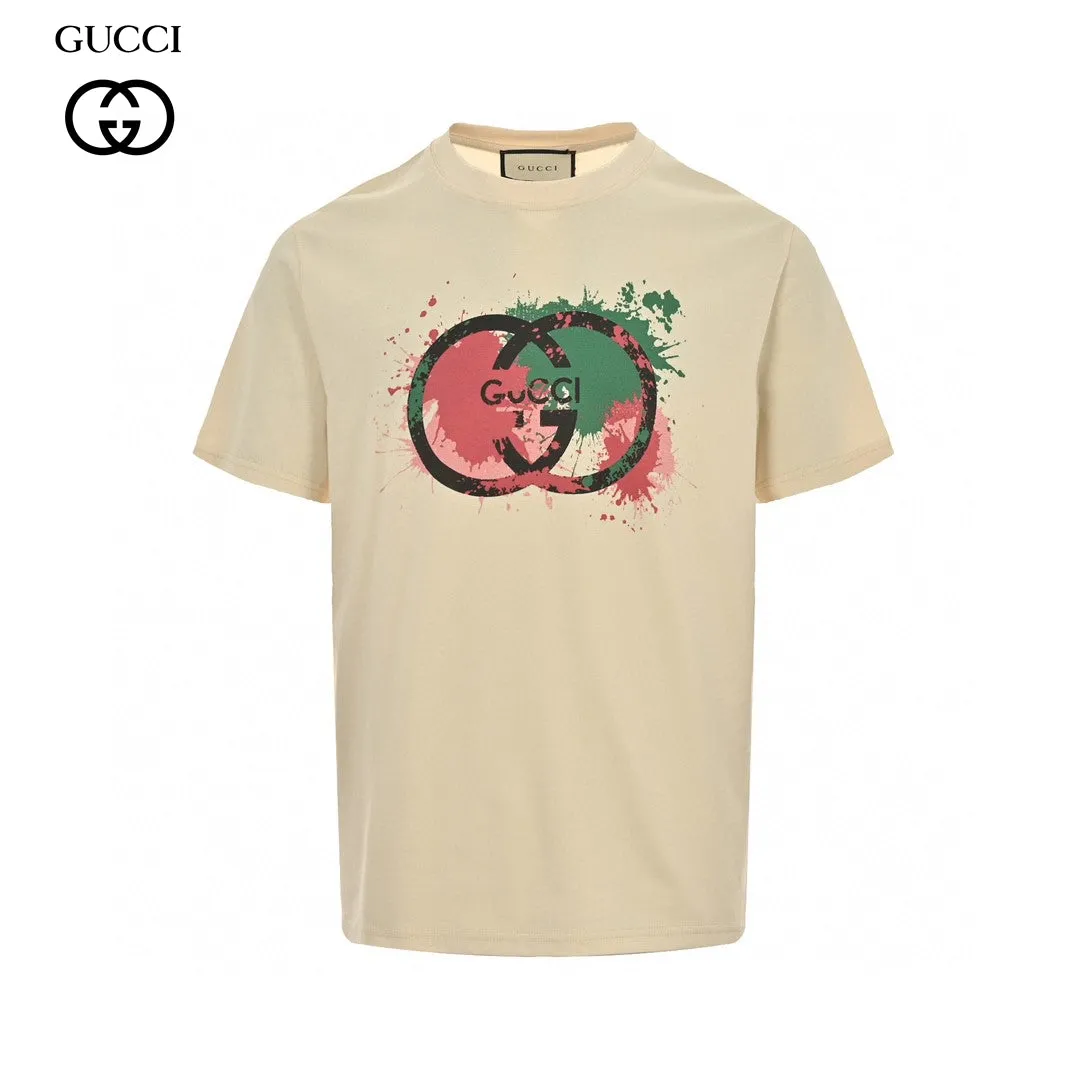 Gucci Splatter Logo T-Shirt (Beige)