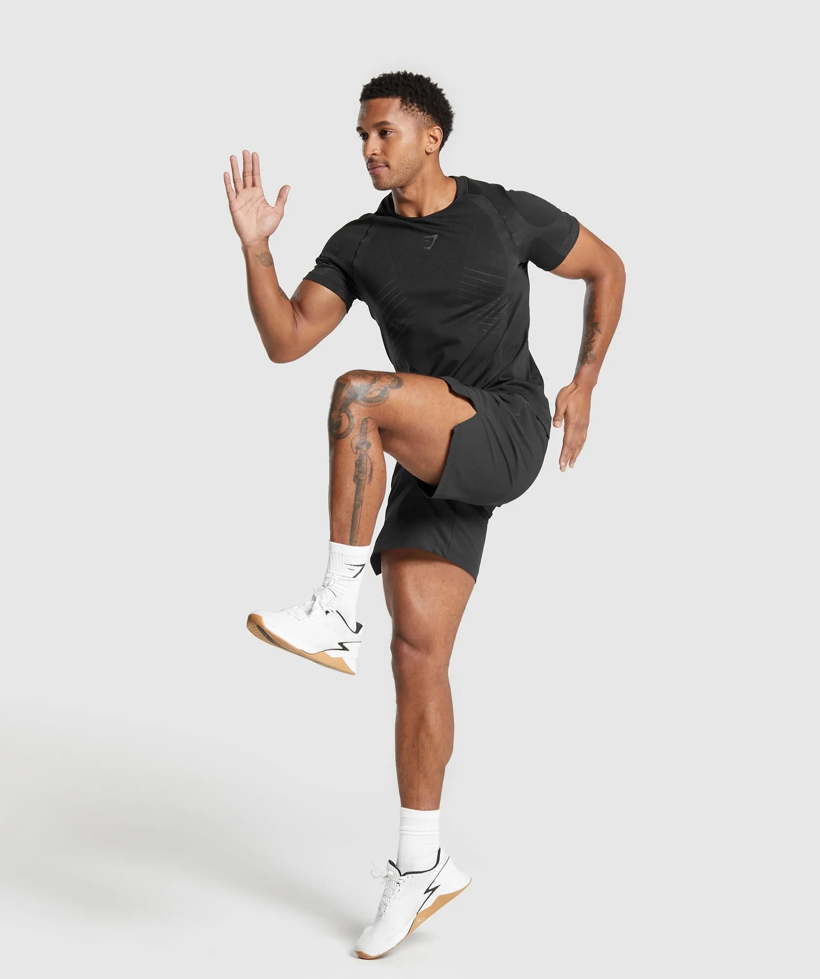 Gymshark Apex Seamless T-Shirt - Black/Dark Grey