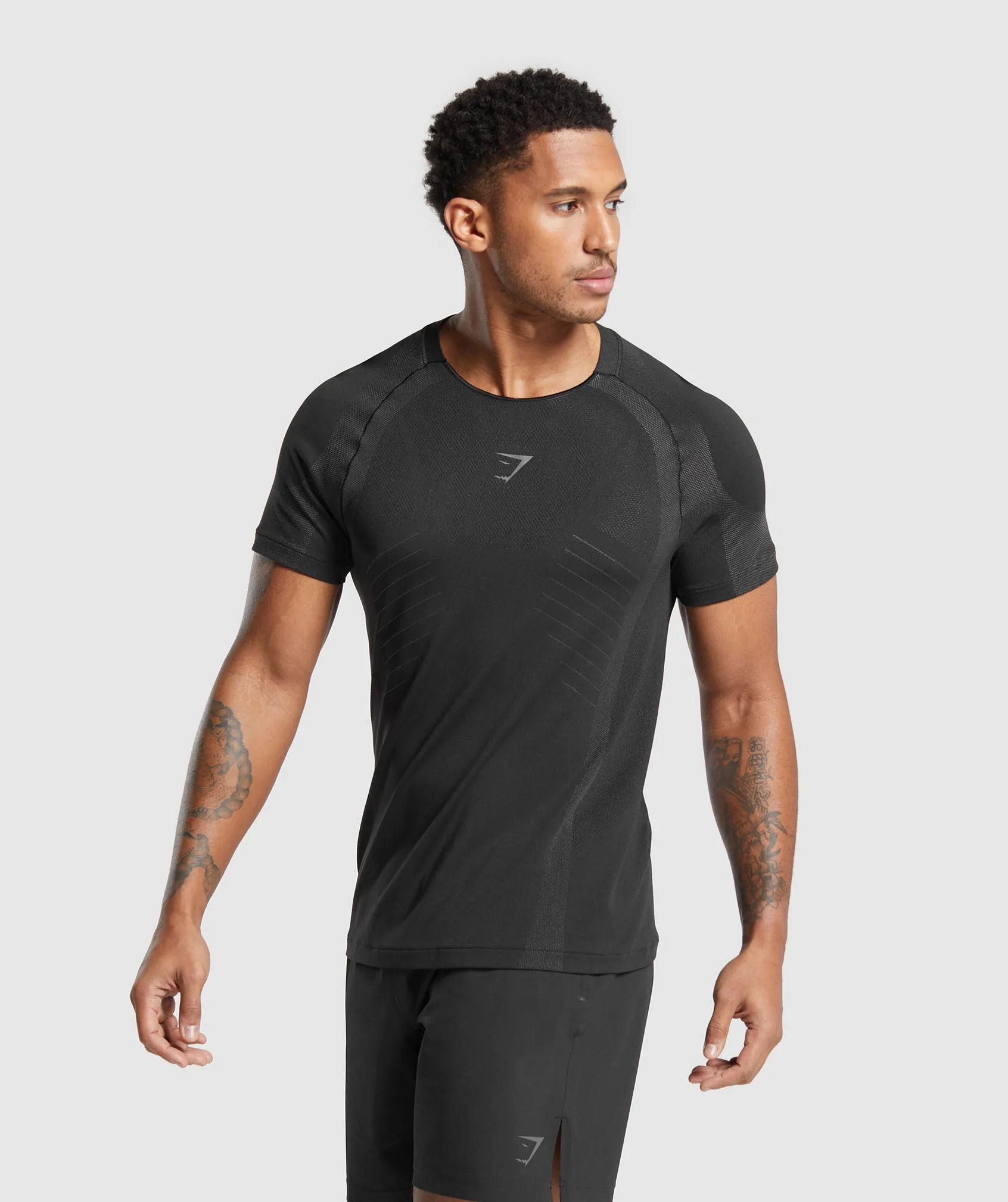 Gymshark Apex Seamless T-Shirt - Black/Dark Grey