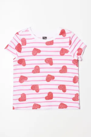 Heart Short Sleeve T-Shirt Red