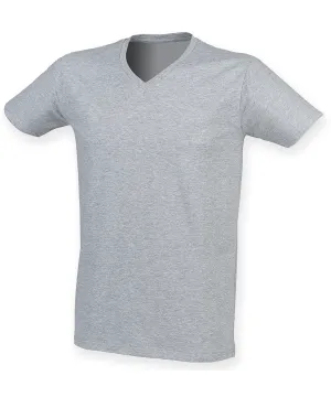 Heather Grey - Men's feel good stretch v-neck t-shirt