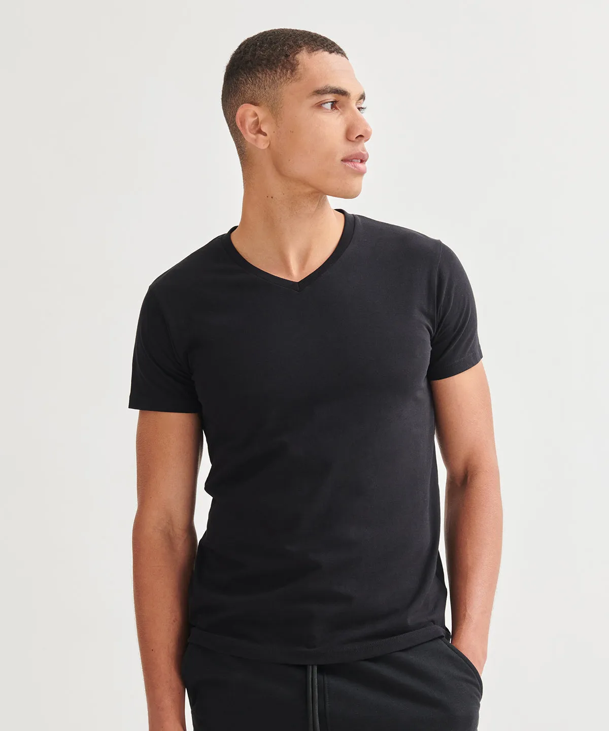Heather Grey - Men's feel good stretch v-neck t-shirt