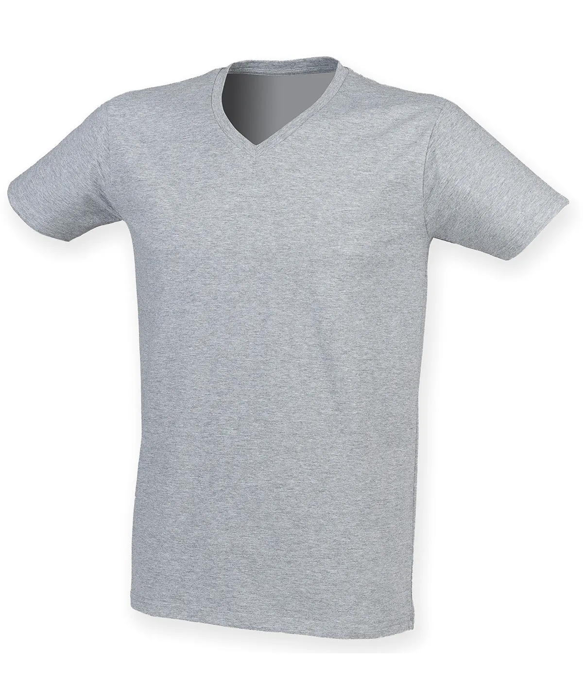 Heather Grey - Men's feel good stretch v-neck t-shirt