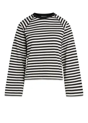 Heavy Single Stripe Themar Tee LS - Snow White/Black