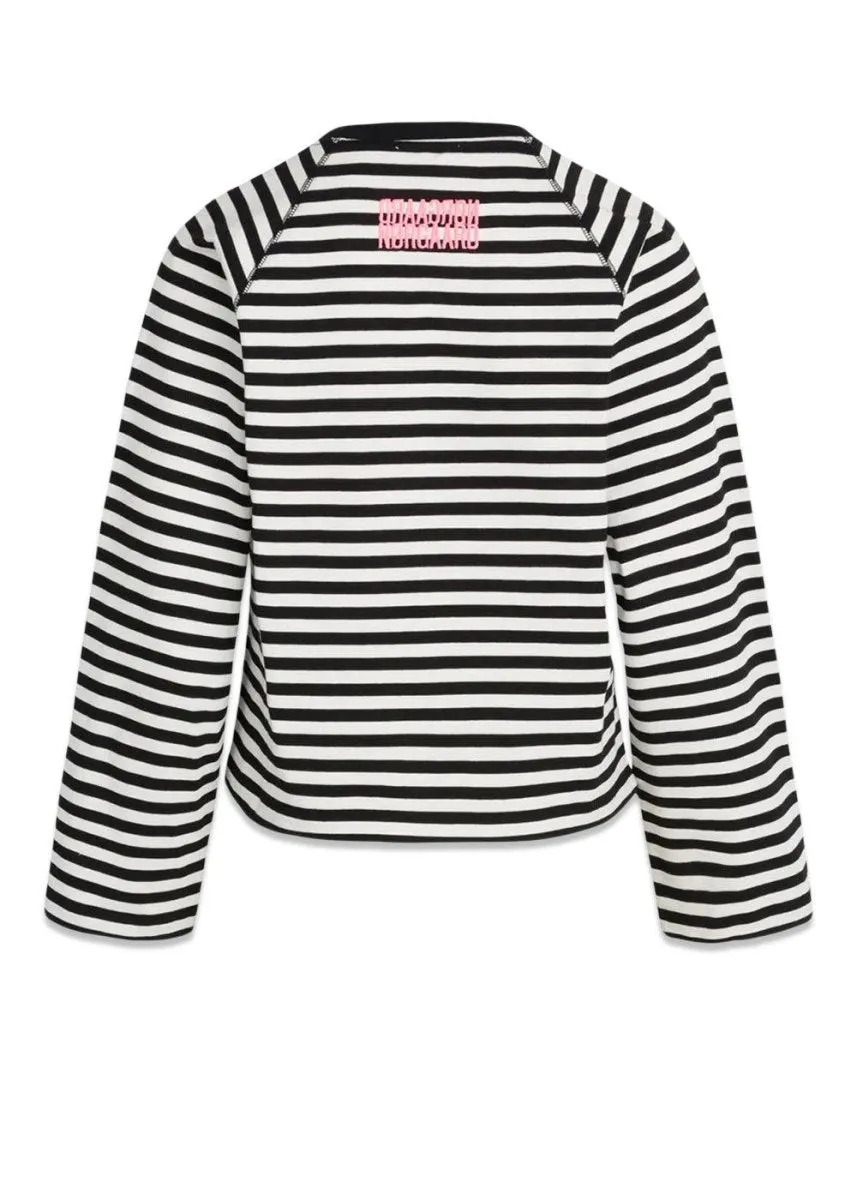 Heavy Single Stripe Themar Tee LS - Snow White/Black