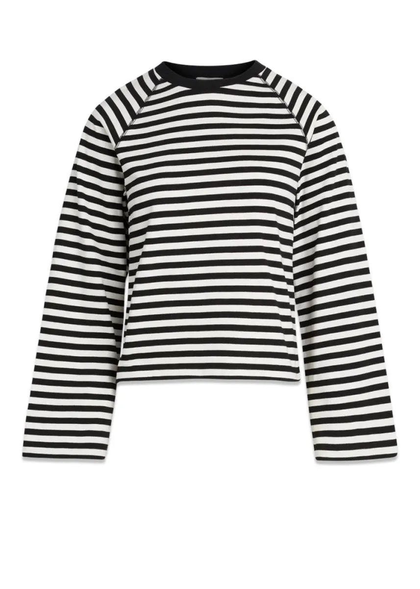 Heavy Single Stripe Themar Tee LS - Snow White/Black