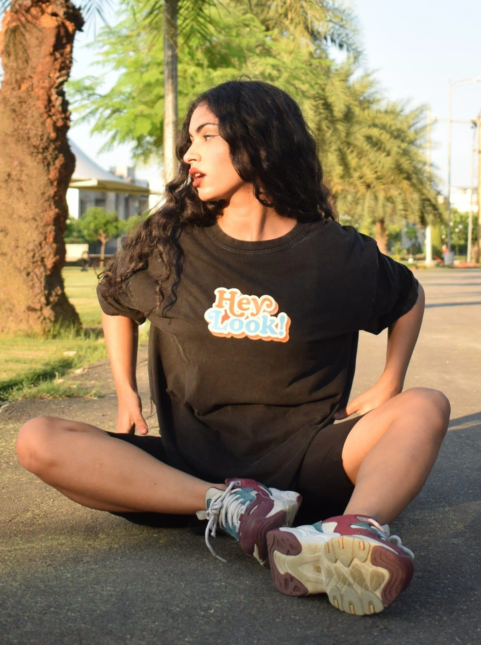 Hey Look : Burger Bae Oversized  Tee For Men and Women